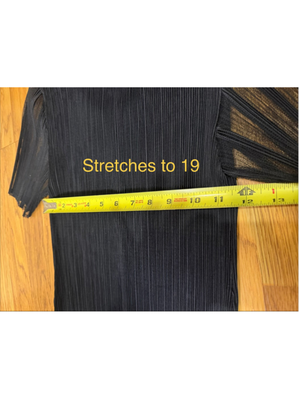 Veeca Black Pleated Lagenlook Midi Dress Sheer Mesh Asymmetrical S - Picture 6 of 11